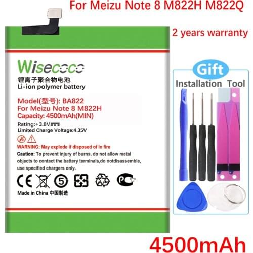 Wisecoco BA822 Battery For Meizu Note 8 Note8 M822H/M822Q CellPhone High Quality Battery+Tracking Number