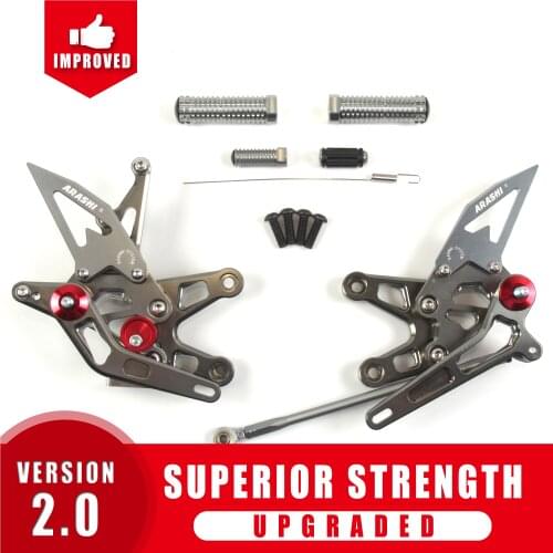 Arashi ZX10R NINJA 2006 2007 CNC Adjustable Rear Rest Footrest For KAWASAKI ZX0-10R Foot Pegs Foot Pedals Rest Rearset Aluminum