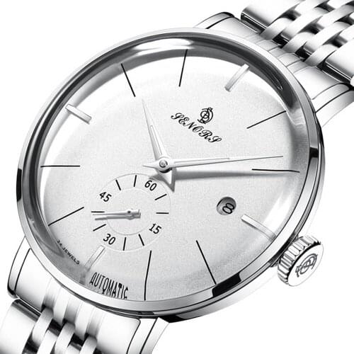 Mens Watches Top Brand Luxury Automatic Mechanical Watch Casual stainless steel waterproof Analog Wristwatch Men Simple Clock