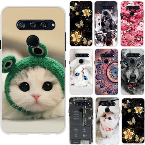 Phone Case For LG V40 ThinQ Soft TPU Silicone Housing Fashion For LG V40 ThinQ Pattern Cover For LG V40ThinQ V405 Coque 6.4 inch