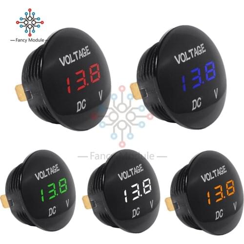 Universal Vehicle Car Auto Motorcycle DC 5 -48V 5 Color 3-Bit LED Display Panel Digital Voltmeter Voltage Meter Tester Monitor