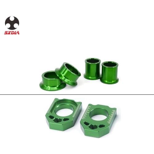 For Kawasaki KX125 KX250 KXF250 KXF450 KX KXF 125 250 450 Motorcycle CNC Rear Wheel Hub Spacers Chain Adjuster Axle Block