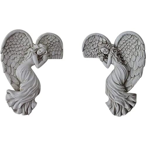 Door Frame Angel Wings Wall Sculpture Ornament Garden Home Decor Secret Fairy Angel Craft Decoration Gift Crafts