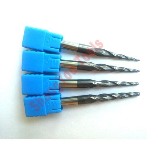 EMS 94PCS R0.5&0.75&R1&R1.5 HRC55 Tungsten solid carbide Coated Tapered Ball Nose End Mill taper and cone endmill
