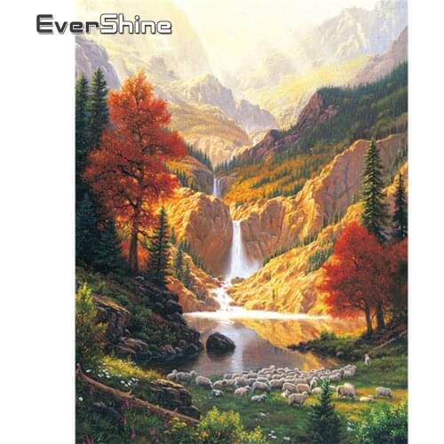 Evershine Diamond Embroidery Full Set Scenery Cross Stitch Crystal Diamond Painting Landscape Full Square Drill Home Decoration