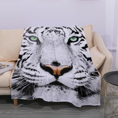 Tiger 3D Printing Flannel Fleece Blanket Adult Fashion Quilts Home Office Washable Duvet Casual Kids Girls Boys Blankets Animal