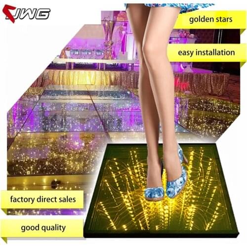 Interactive 3D Starry Gold/RGB Full Color Led Dance Floor For Nightclub Disco Party LED Dancing Panels
