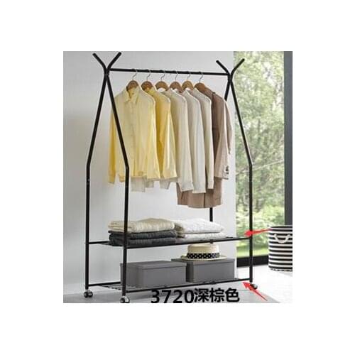 Mobile hangers. Landing clothes rack. The bedroom is simple single pole hanging clothes rack to hang clothes rack