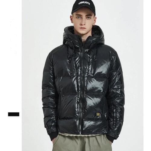 Fashion short winter men down jacket white and black color
