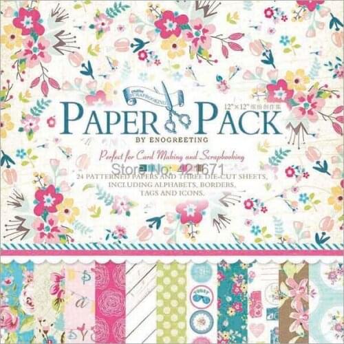 24 sheets/set,12 inch sweet life Decorative Gift Wrapping Book kit Scrapbooking Paper DIY Card Making origami Home deco