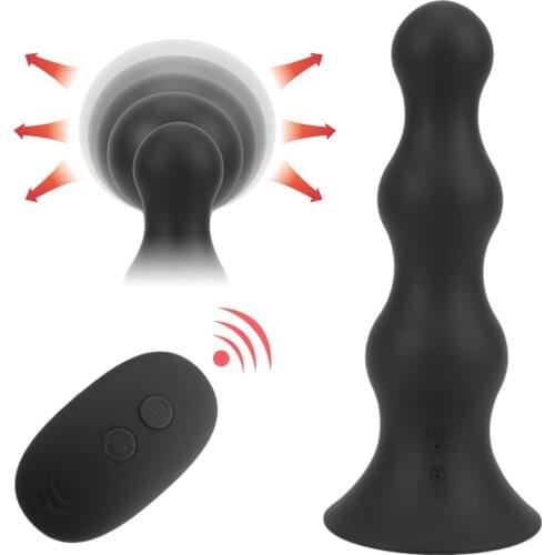 Male Prostate Massager 85mm Wireless Remote Control Inflatable Anal Dilator Butt Plug Anal Beads Vibrator Anal Sex Toys