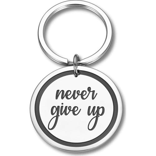 Never Give Up Keyring Runner Gifts Keychain Back To School Gifts Marathon Runner Ideals Gifts for Son Daughter Boys Girls
