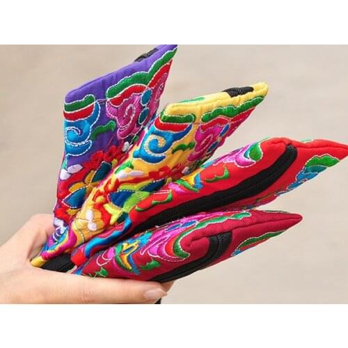 10pcs/lot New Women Wallets Women Bags Day Clutch chinese style soft cotton embroidered wallet card holder bags