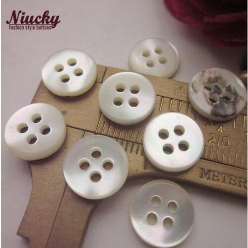 Niucky 11mm 18L 4 Holes Flat White Trocas Shell buttons for shirt natural shell clothing materials wholesale S0201-006