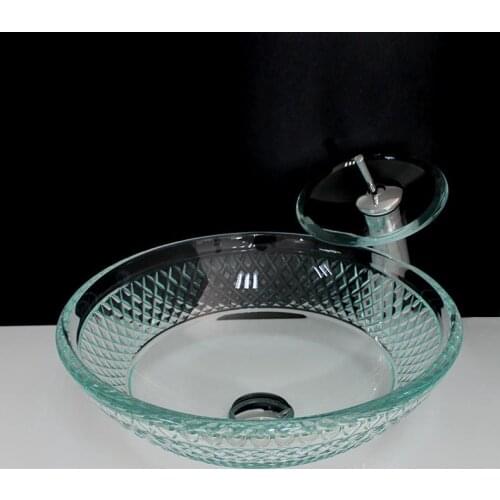 Tempered Round Glass Art Wash Basin bathroom Washbasin Toilet glass sink bowls bathroom
