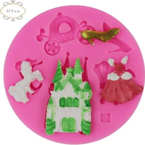 Princess Castle Pumpkin Carriage Silicone Mold Fondant Mold Cake Decorating Tools Chocolate Gumpaste Mold A059
