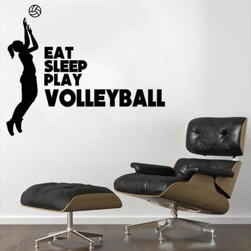 Eat Sleep Play Play VolleyBall Classy Wall Sticker Decal VolleyBall Sports Sticker Home Living Wall Art Decoration A002961