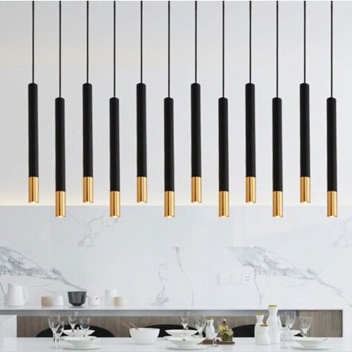 Thrisdar 5W LED Pendant Lamp Long Tube Lamp Kitchen Island Dining Room Shop Bar Decor Cylinder Pipe Pendant Light Kitchen Lamp