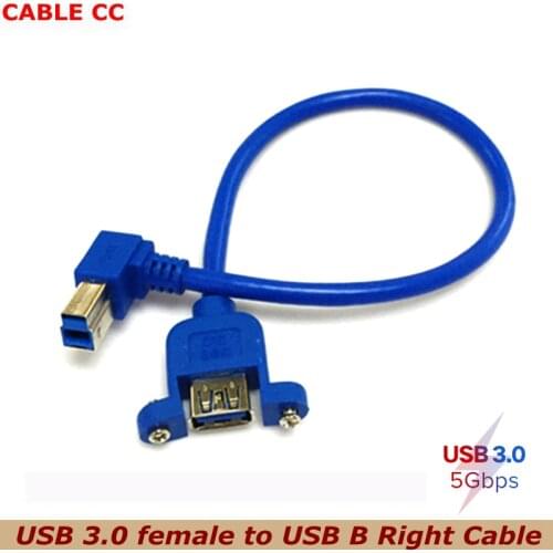 High-speed USB 3.0 A female AF to USB 3.0 B right-angled BM female USB3.0 cable for computer case printer cable