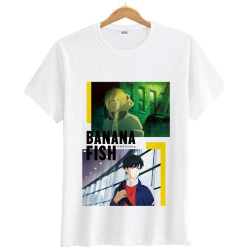 Banana Fish Unisex T shirt Ash Lynx Cosplay Streetwear Harajuku Summer Tee Shirt Tops Modal Plus Size Couple Cothes Men Tshirt