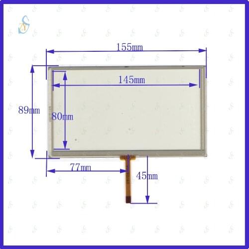 ZhiYuSun 155mm*89mm HLD-TP-1376 6.2inch 4-wire resistive touch panel for Car DVD, 155*89 GPS Navigator screen glass