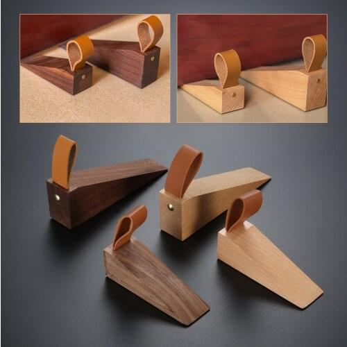 1 pc solid wood door stopper home improvement for bedroom store door wall protector door handle bumper