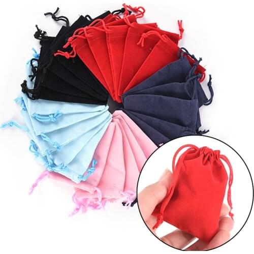 10pcs/lot 7*9cm Velvet Bag Drawstring Pouch Jewelry Packing Wedding Gift Bags Wedding/Christmas Gift Bag