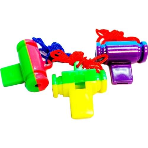 12pc Samba Tumbling Double Whistle W Necklace Party Pocket PINATA FILLER LUCKY PRIZE Birthday Carnival Novelty Toys Bag Loot Gag