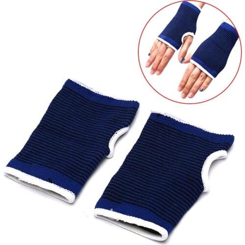 2pcs Elastic Wrist Hand Support Glove Weightlifting Protect Palm Brace Sleeve Sports Bandage Gym Wrap Wrist Sweat Bands