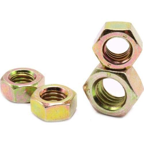 20Pcs M4 M5 M6 M8 Grade 8 Carbon Steel Color Zinc Plated Nuts Hex Nuts High Strength High-quality Hardware Fasteners