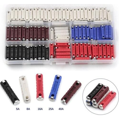 200PCS 5/8/16/25/40A Continental GBC Automotive Fuse European Dia 6mm Car Blade Bakelite Auto EU Fuse Current Values Kit