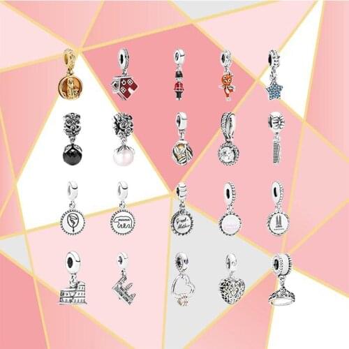 2020 Fashion New High Quality Original 100% S925 Shining Door Heart-shaped Link Cute Lock Pendant Simple Jewelry Gift For Women