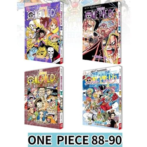 4 Books ONE PIECE Vol.88 89 90 91 Japan Teens Adult Caricature Cartoon Manga Comic Book Simplified Chinese China Version Age 15