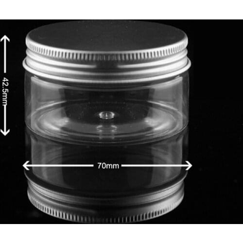 50pcs 80g empty round cosmetic cream PET jars ,2.7 oz clear cream containers for cosmetics packaging,80g empty plastic bottles