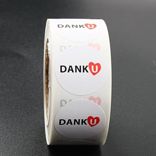 500pcs/roll Dutch Thank You Stickers Handmade Sticker Seal Labels thank you sticker