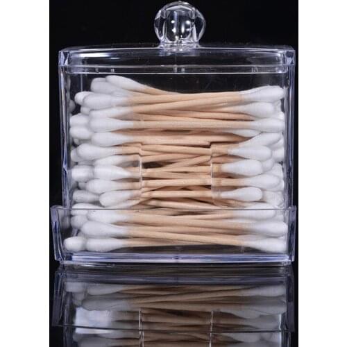 Acrylic Make Up organizer Transparent Cotton Swab Storage Box Storage Case Portable Container Makeup Organizer Acrylic Container