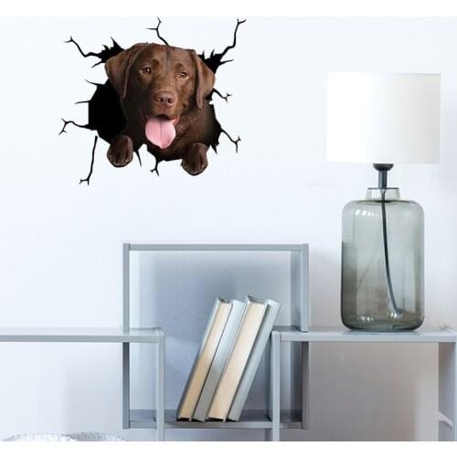 Car Sticker 3D Cute Black Labrador Dog Car Sticker Waterproof Decal Laptop Suitcase Truck Motorcycle Auto Accessories PVC