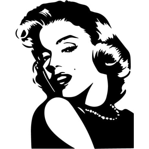 Car Sticker Classic Character Marilyn Monroe PVC Car Decoration Accessories Sticker Creative Waterproof Black/white,16cm*13cm
