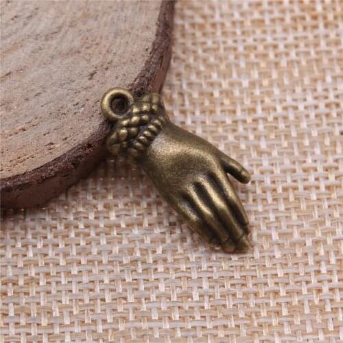 Free shipping 32pcs 26x10mm antique bronze palm charms diy retro jewelry fit Earring keychain hair card pendant accessories