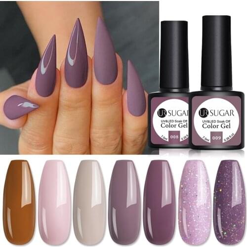 UR SUGAR 7.5ml Gel Polish Glitter Nail Polish All For Nails UV Semi Permanent Gel Varnishes Need Base Matte Top Coat