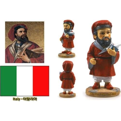 Hot Sale Hand-painted Italy Marco Polo Resin Crafts World Celebrity Statue Tourism Souvenir Gifts Collection Home Decortion