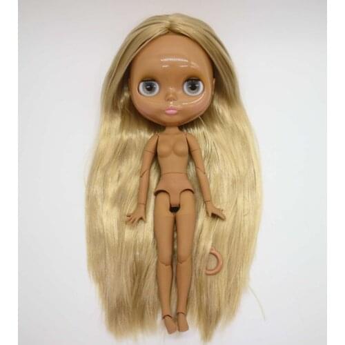 Joint body Nude Blyth Doll,Factory doll ,Suitable For DIY blond hair black skin 20181029
