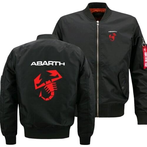 Mens Flying jacket Wintter Warm Slim Fit Fly Pilot jacket men Abarth Car Logo Print Sweatshirt Hip Hop Harajuku Male Clothing