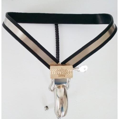 New stainless steel chastity cage Y type male chastity belt men with chastity device and butt plug+Chain set,adult sex games