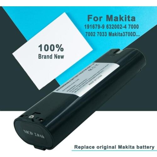 New Replacement Ni-CD 7.2V 2000mah Rechargeable Cordless Tools Battery For Makita 191679-9 632002-4 7000 7002 Makita 3700D