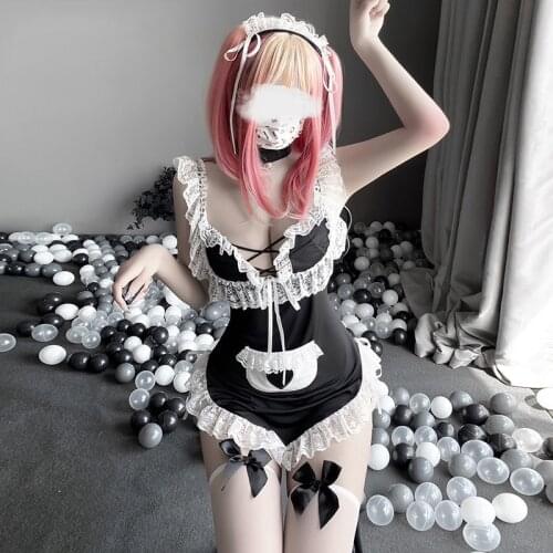 New Exotic Adult Erotic Lingerie Sexy Lace Lace-up Nightdress Japanese Anime Cosplay Alternative Costume Lolita Maid Uniform