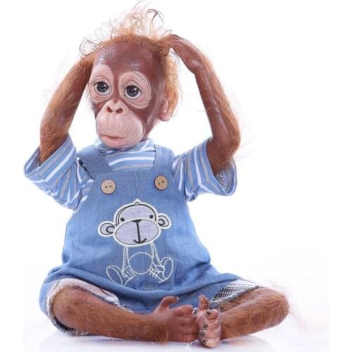 Monkey plush Reborn baby silicone vinyl doll toys 21inch 52cm Realistic Apes Macaco bonecas real orangutans dolls gift