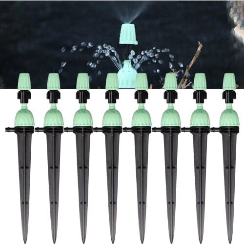 RBCFHl 20-100PCS Adjustable 2-IN-1 Garden Watering Sprinker w/ Stake Mist Nozzle Irrigation Spray Dripper for Plants Greenhouse