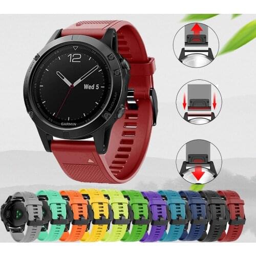 26 22 20MM Watchband for Garmin Fenix 6X 6S 6 Pro 5 5X 5S 3 HR S60 Plus Watch Quick Release Silicone Easyfit Wrist Band Strap
