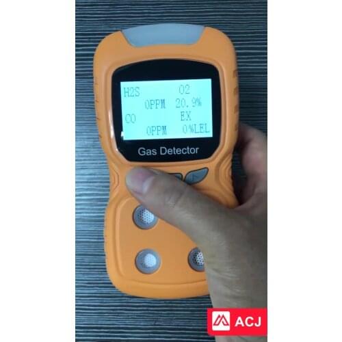 Rechargeable battery operated handheld 4 in 1 multi gas detector multi gas monitor for o2 ch4 co h2s gas meter